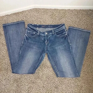 Wired Heart Jeans Womens 30 Stretch Medium Wash Low Rise Bootcut